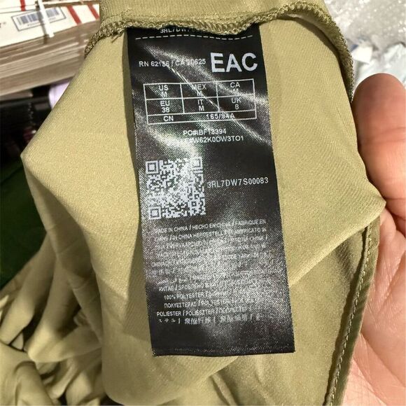 Guess Los Angeles Olive Green Satin Cold Shoulder Dress Size M Party Cocktail - Picture 7 of 8